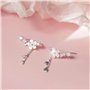 Couleur Argent Mode Fleur Fleurs de Cerisier Conception Dame Femmes Boucles d'oreilles Goutte Bijoux Cadeau