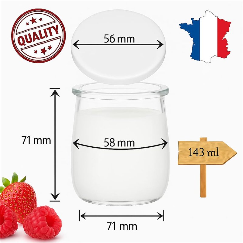 Image secondaire de SPECIAL-DAY 30 couvercles Pots à Yaourt Compatible la laitière avec Les bocaux en Verre du Commerce| bouchon yaourt Alimentaire