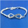 Bracelet Infini plaqué Argent en Alliage de Zinc chaîne Strass Bracelet pour Homme Femme Bijoux de Mode