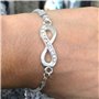 Bracelet Infini plaqué Argent en Alliage de Zinc chaîne Strass Bracelet pour Homme Femme Bijoux de Mode