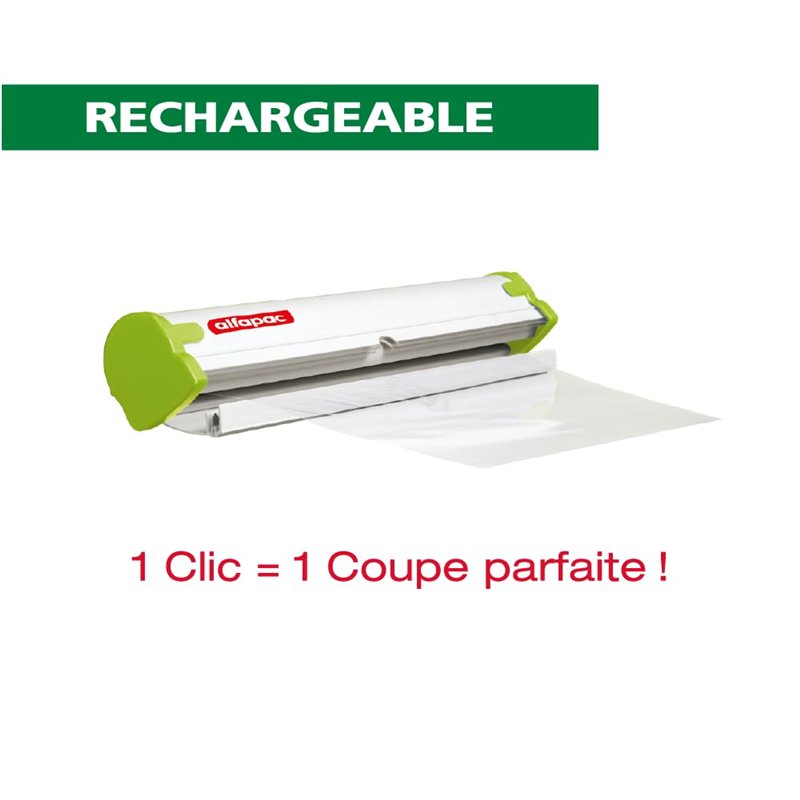 Image secondaire de alfapac - Dérouleur de film étirable 35M - Très extensible, adhérent et résistant - Rechargeable