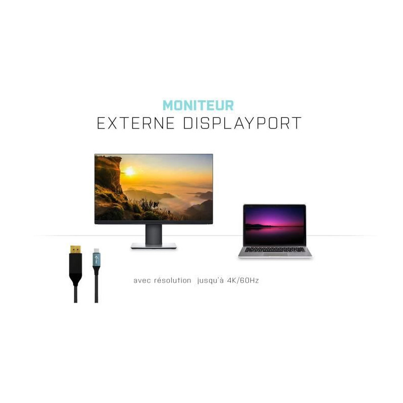 Image secondaire de I-Tec USB-C DisplayPort Câble Adapter 4K / 60 Hz 150 cm