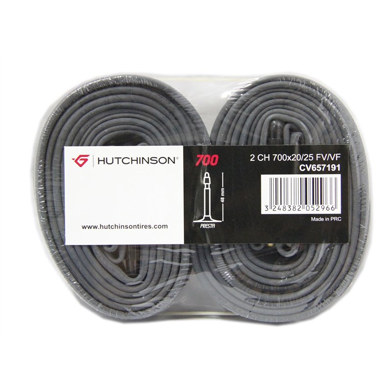 Hutchinson - Pack economique : lot de 2 chambres e air Route Standard 700 x 20 e 25 Presta, noir - noir