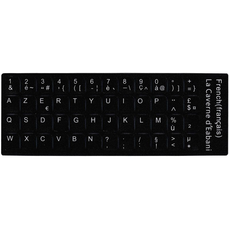 LA CAVERNE D'EABANI Kit de 48 Touches Autocollantes Clavier AZERTY Français