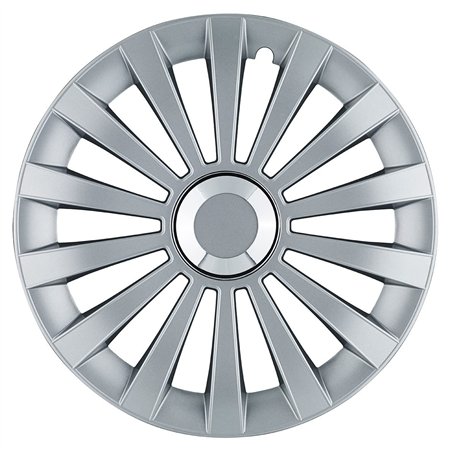 IMDICAR 4 ENJOLIVEURS Meridian Argent avec Insert Chrome 15"