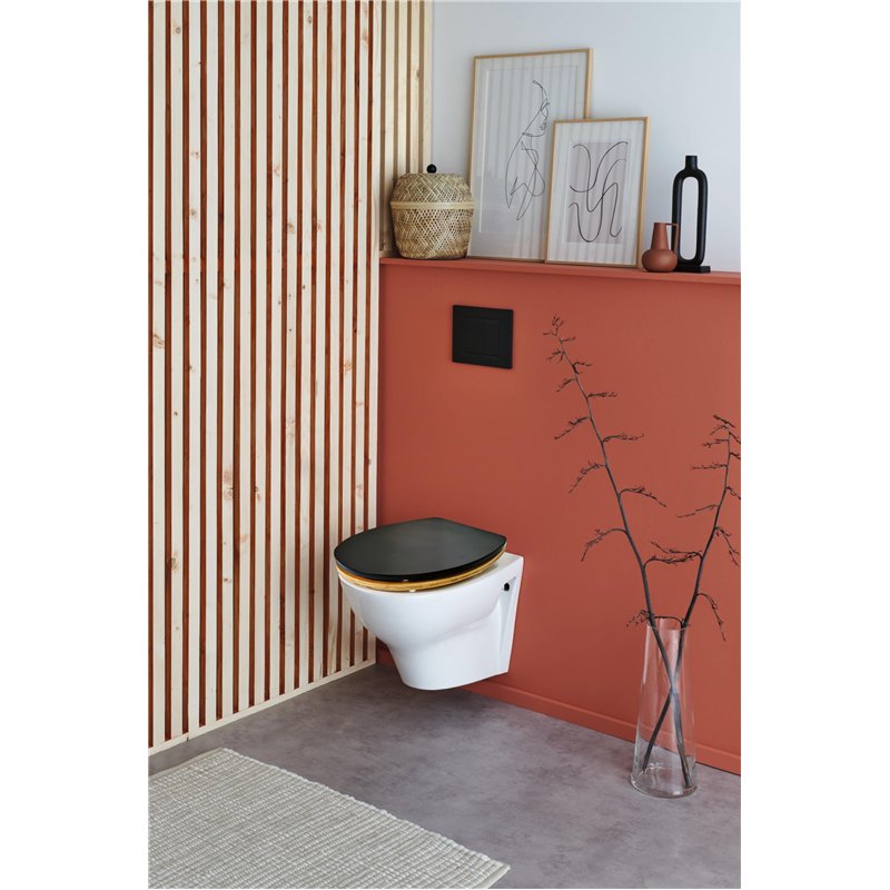 Image secondaire de Wirquin 55722890 Plaque de commande wc suspendu double chasse Square noire compatible avec les bâti-supports Wirquin Lineo et Sm