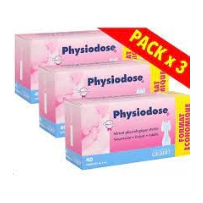 Laboratoire Gilbert Physiodose Sérum physiologiques Lot de 3 botes de 40 unidoses