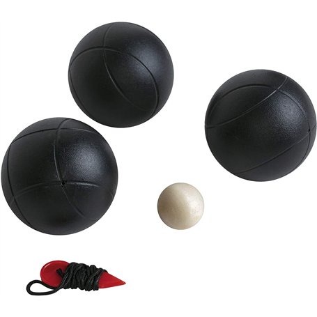 WDK PARTNER 3 Boules DE PÉTANQUE Noires Mat STRIEES 720G