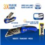 KELI - Cutter utilitaire professionnel, couteau pliant + 10 Lames Black Blade SK2 (Durée de vie 3 fois supérieure), Alu + Gomme,