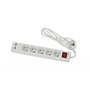 Bloc Multiprises 5 Prises 2P+T 16A 250V + 2 Prises USB Blanc avec Interrupteur - 1