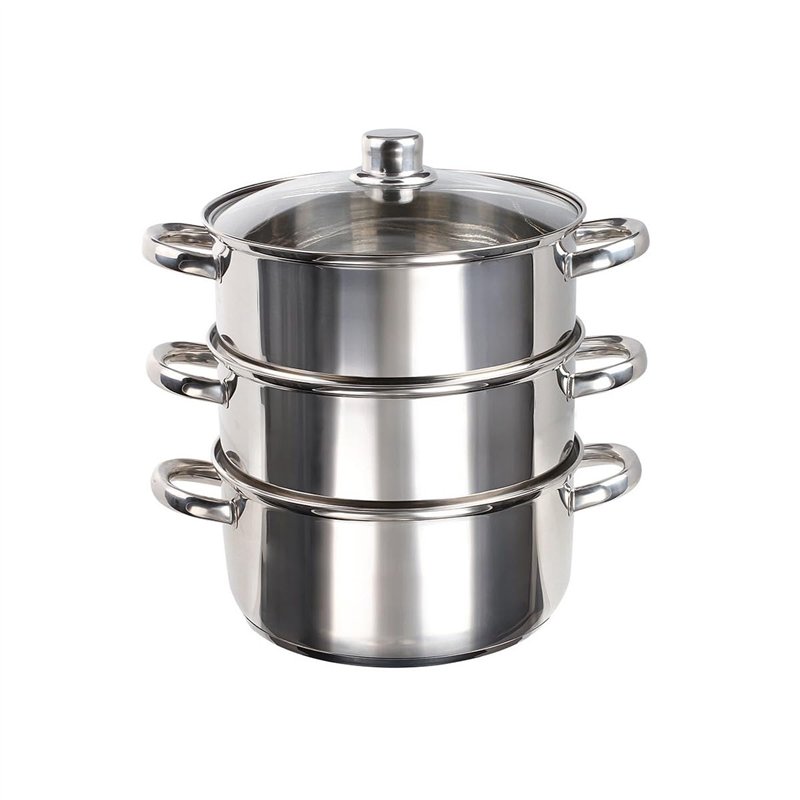 Livoo - Cuiseur vapeur MEP121- Ø 24 cm, faitout 4L, 2 panier vapeur 3L, tous feux