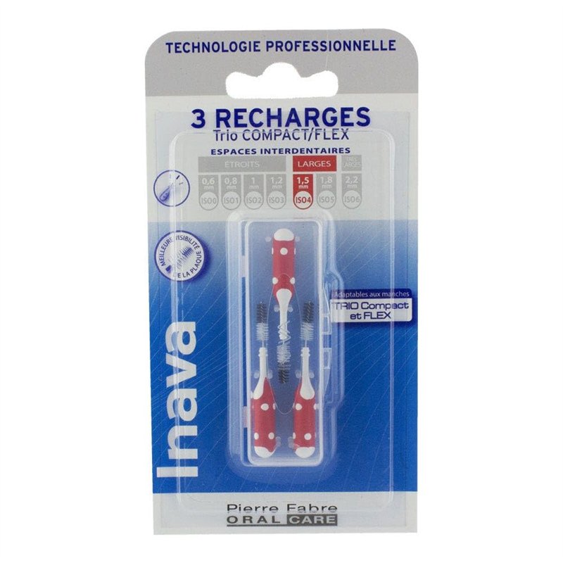 Inava Trio Brossettes 3 Recharges pour Trio Compact/Flex - Taille : ISO4 1,5 mm