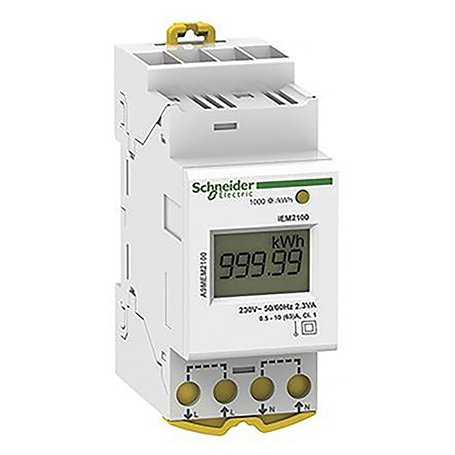 Schneider Electric - Acti9 iEM - compteur d'energie modulaire monophasé - 230V - 63A - A9MEM2100