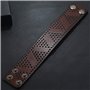 ZENSE - Bracelet force homme biker ou motard en cuir ajustable marron ZB0326