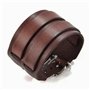 ZENSE - Bracelet de force marron en cuir pour homme avec double lanière ZB0345