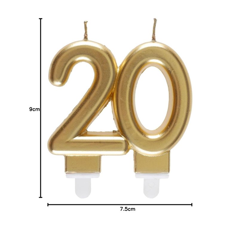 Image secondaire de Santex mariage Bougie des Âges 20 Ans, Or