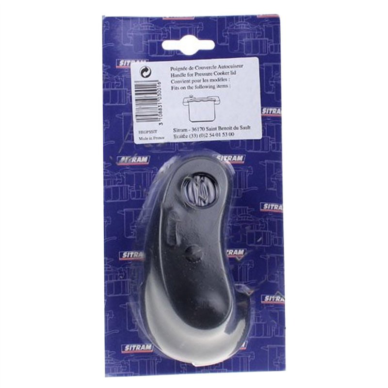 Sitram 710606 Poignée thermorésistante en Bakelite Noire pour Couvercle d'autocuiseur de la Gamme SITRAFORZA, Noir