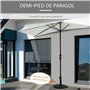Outsunny Pied de Demi-Parasol Demi-Pied Socle de Parasol Base de lestage Ciment HDPE Motif Fleurs cannulation pour parasols Ø 35
