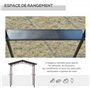 Outsunny Pavillon Jardin 2,5 x 1,5 m - abri Barbecue - 2 étagères - Toit de Barbecue - métal Noir Toit Polycarbonate