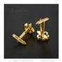 BOBIJOO JEWELRY - Paire Boutons de Manchette Fleur de Lys Doré Or Fin Accessoire Homme Royaliste