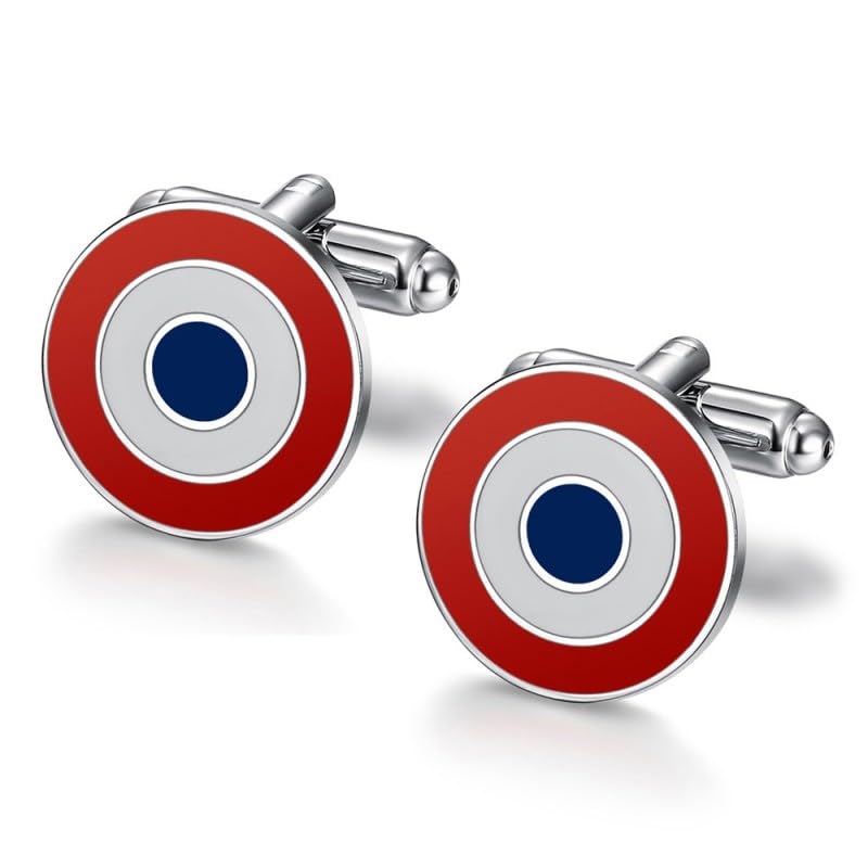 BOBIJOO JEWELRY - Paire de Boutons de Manchette Cocarde France Drapeau Email