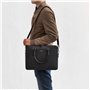 David Jones - Sac à Main Business Porte-Document Cuir PU Rigide Homme - Cartable Travail Affaires Ordinateur Portable Multi Poch