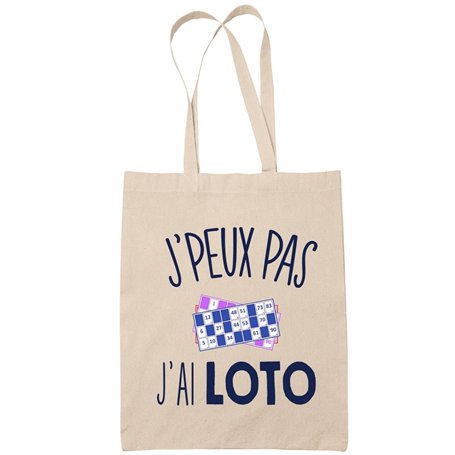 Planetee Sac Tote Bag J'peux pas Loto beige