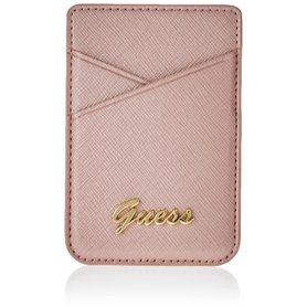 GUESS Portefeuilles avec Magsafe en Cuir iPhone 12 Design Saffiano en Couleur Rose GUWMSSASLPI