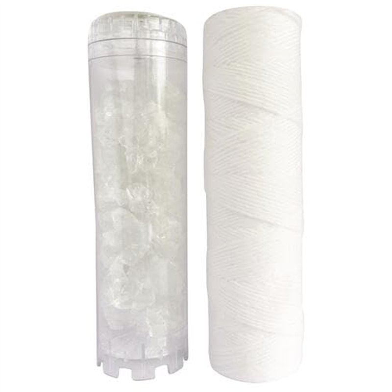 Image secondaire de AQUAWATER - 105008 - Kit standard - 1 filtrante bobinée 20 microns et 1 anticalcaire pour filtrer les impuretés contenues dans l