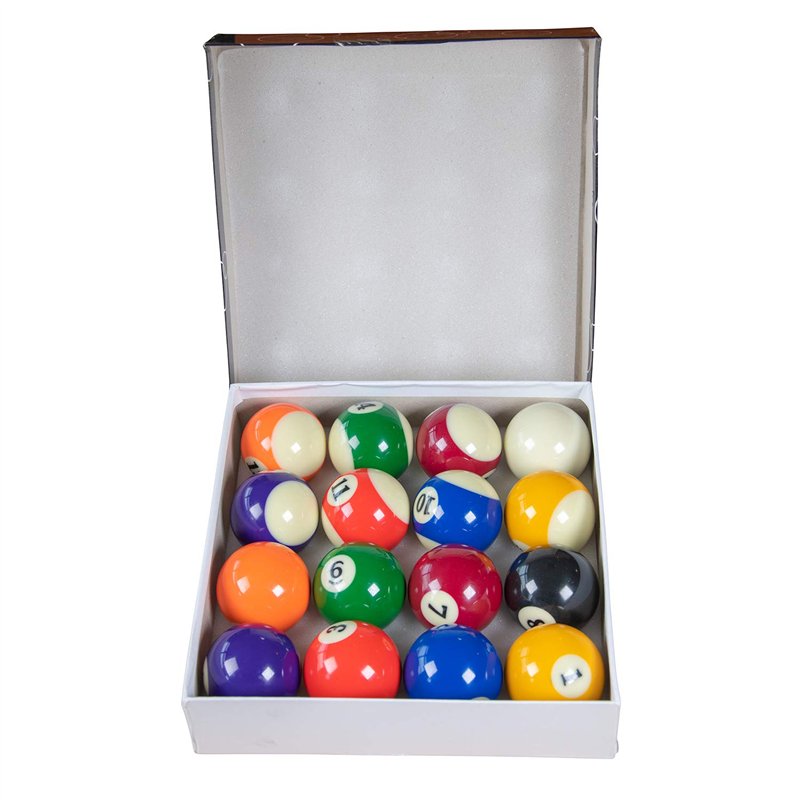 Image secondaire de JT2D Set de 16 Boules de Billard Américain en résine (57mm) 15 Boules Multicolores numérotées