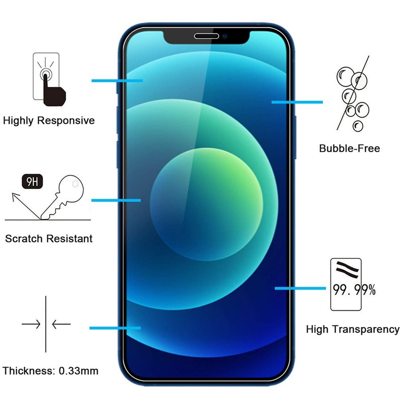 Image secondaire de NEW'C Lot de 2, Verre Trempé pour iPhone 12, 12 Pro (6,1 Pouces), Film Protection écran -sans Bulles d'air -Ultra Résistant (0,3