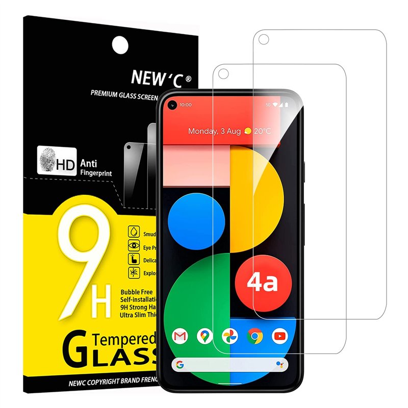 NEW'C Lot de 2, Verre Trempé pour Google Pixel 4a 5G, [Non pour Pixel 4a] Film Protection écran efficace contre les Rayures - Ul
