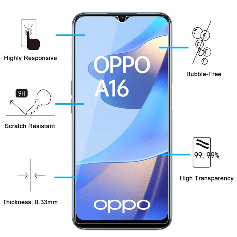 Image secondaire de NEW'C Lot de 2, Verre Trempé pour Oppo A16 (6,52), A16s, Film Protection écran efficace contre les Rayures - sans Bulles - Ultra