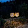Lot de 2 balises solaires style oriental à planter LED blanc chaud AGADIR H45cm