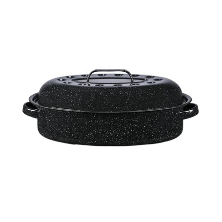 GRANITEWARE - Cocotte Roaster format moyen – Acier émaillé – Ovale – 4L – Ultra-légère - Cuisson dorée et moelleuse
