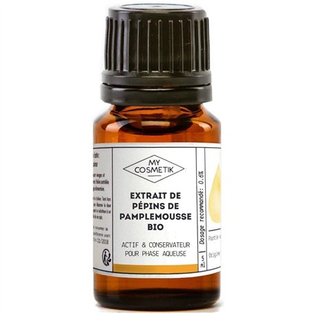 MY COSMETIK - Extrait de Pepin de Pamplemousse (EPP) BIO AB - Actif cosmétique et conservateur pour phase aqueuse - Antioxydant
