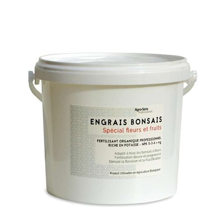 Engrais professionnel bonsaïs fleuris. NPK 5-3-6 + Magnésium - Seau 4 kg