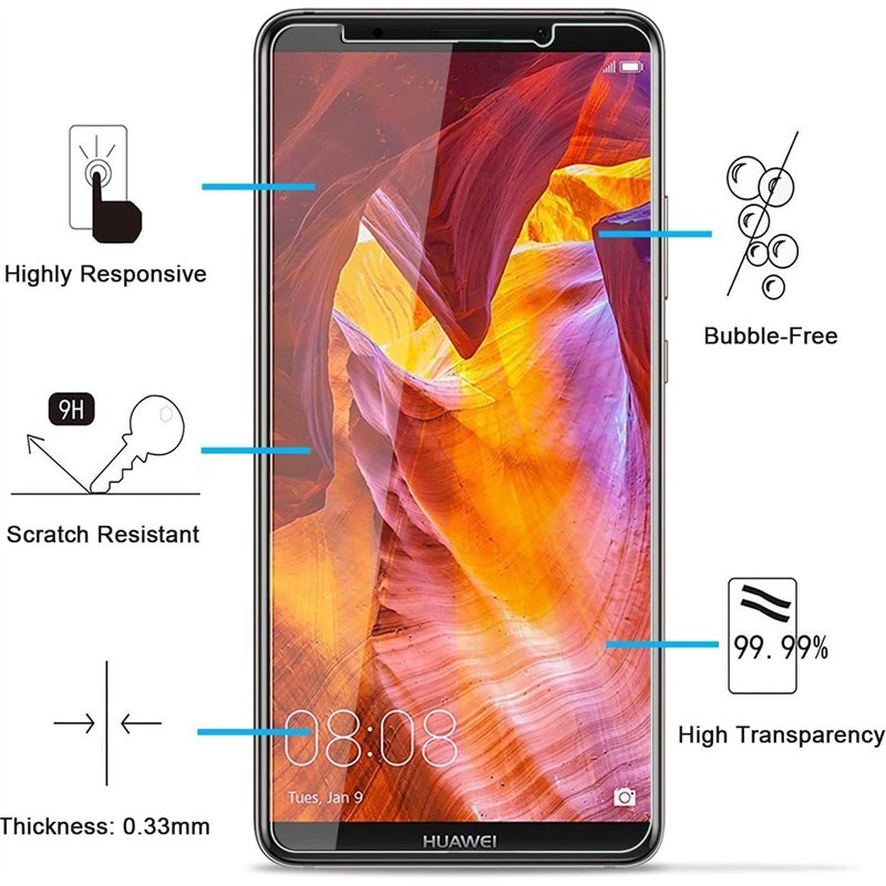 Image secondaire de NEW'C Lot de 2, Verre Trempé pour Huawei Mate 10 Pro, Film Protection écran sans Bulles d'air Ultra Résistant (0,33mm HD Ultra T