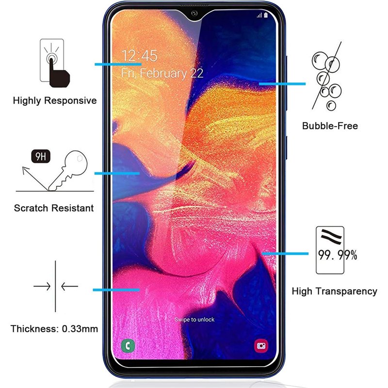 Image secondaire de NEW'C Lot de 2, Verre Trempé pour Samsung Galaxy A10, A10s, M10, Film Protection écran efficace contre les Rayures - sans Bulles