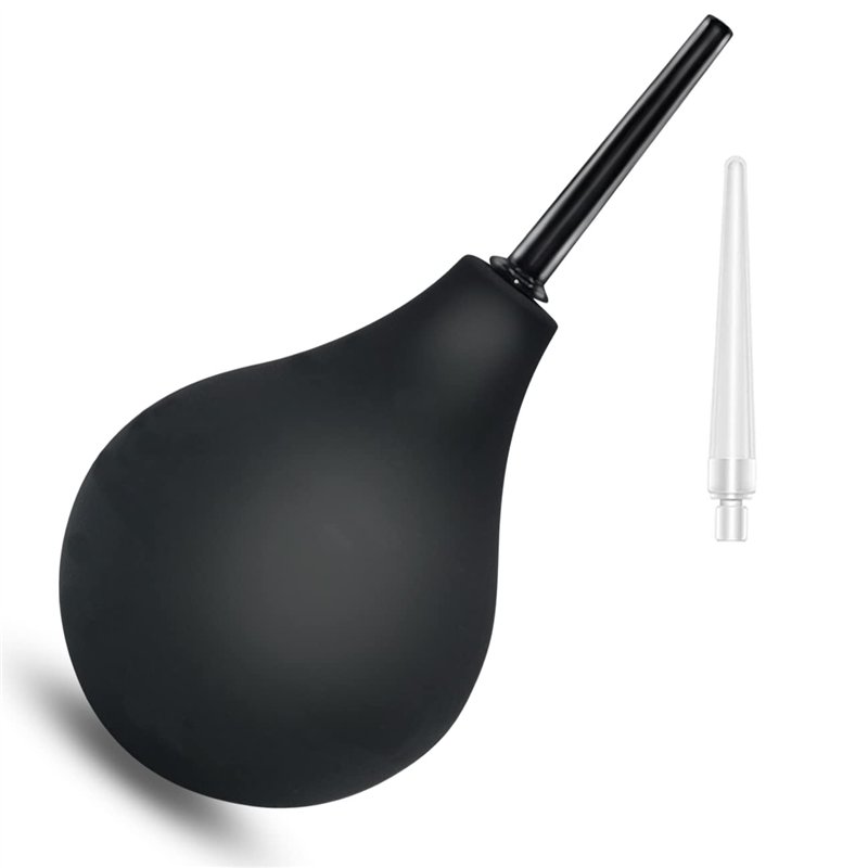 Poire de Lavement Intime 225ml En Silicone Médicale - 2 Canules Incluses Nettoyage Anus et Vagin - Kit De Douche Rectale pour Fe