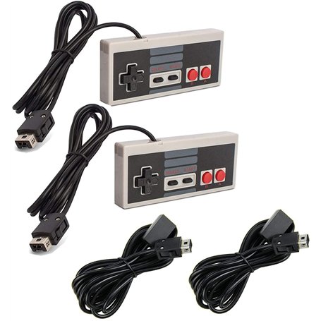Link-e : 2 X Manette de Jeu et Cable Rallonge Compatible avec la Console Nintendo Mini/Classic NES