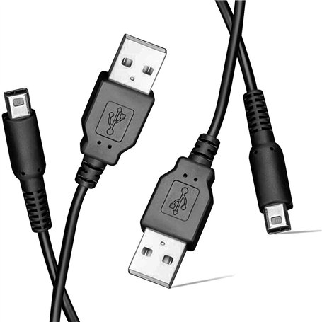 Link-e : 2 X Cable Chargeur USB pour Alimentation Compatible avec Console Portable Nintendo 2DS