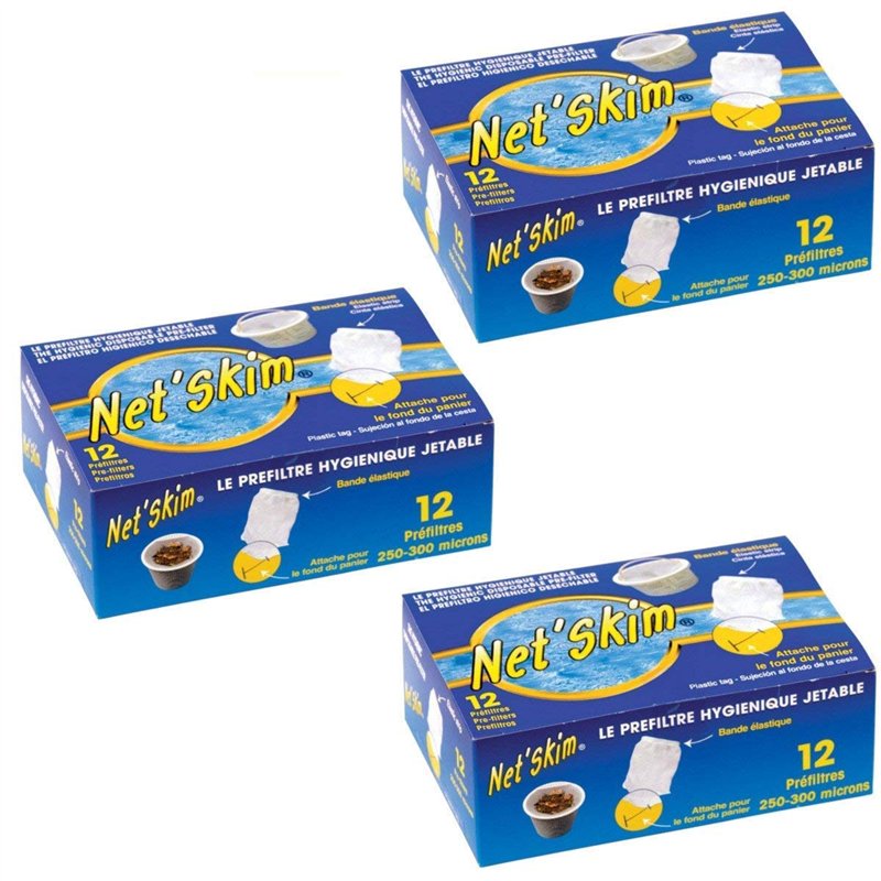 NETSKIM Lot de 36 sachets de Chaussettes pré-Filtre Universel pour Skimmer Piscine et Spa Net Skim - 36 pièces