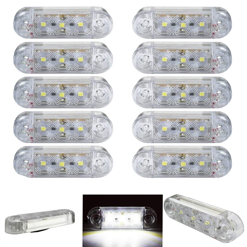 Lot De 30 Ampoules LED Feux De Position - Jaune, Rouge, Blanc - 3 LED SMD Pour Camping-Car, Camion, Remorque 12-24V