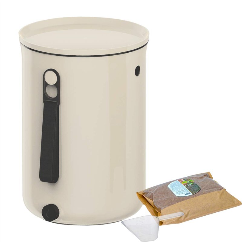 Skaza Bokashi Organko 2 (9.6 L) | Primé Composteur de Cuisine en Plastique Recyclé | Starter Set pour Les Déchets de Cuisine et 