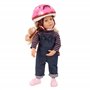Götz 3401777 Casque de vélo - Casque d'équitation avec Fleurs pour poupées - Convient aux poupées Debout 45 - 50 cm et aux poupé
