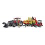 bruder 03198 - Case IH Optum 300CVX avec chargeur frontal & remorque de transport de balles - 1:16 Tracteur, tracteur, remorque
