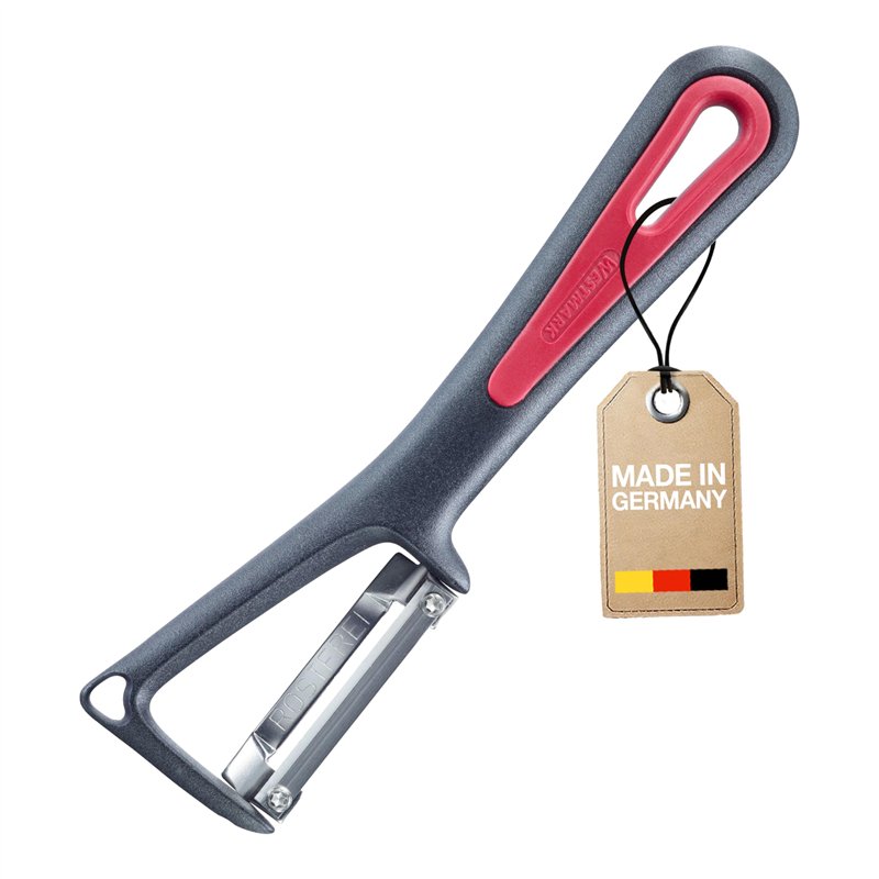 Westmark Eplucheur économe Universel/Eplucheur Pendulaire avec Ergot affûté, Gallant, avec Lame vissée en Acier inoxydable, noir