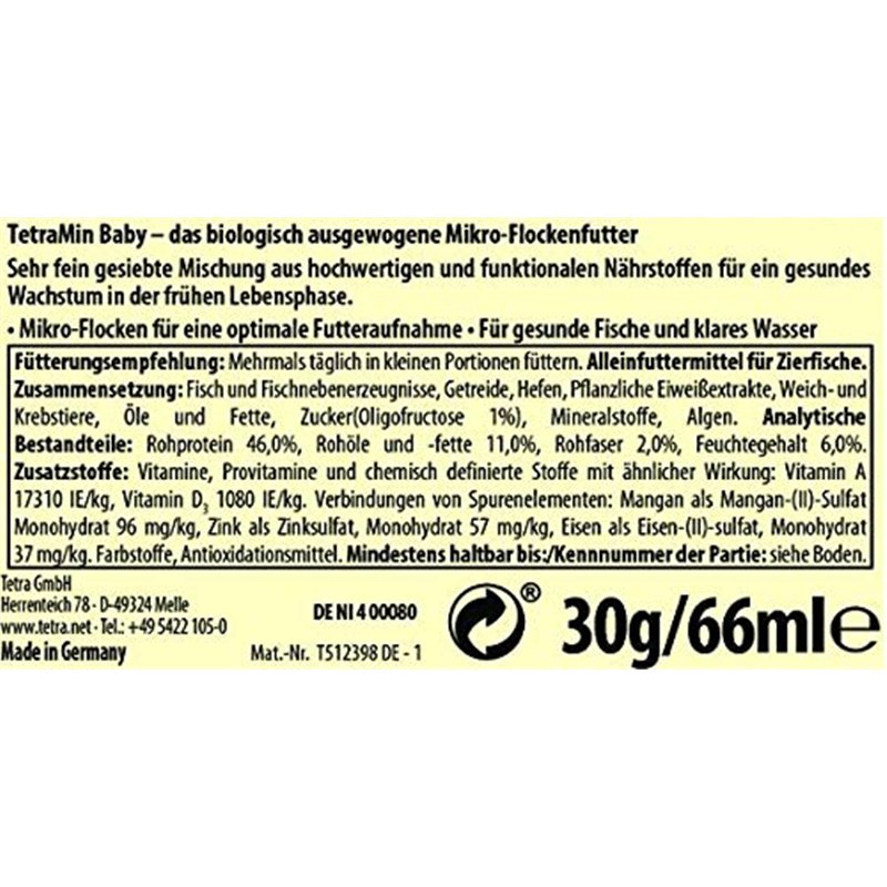Image secondaire de TETRA TetraMin Baby - Aliment Complet pour alevin - 66ml, 10 g (Lot de 1)