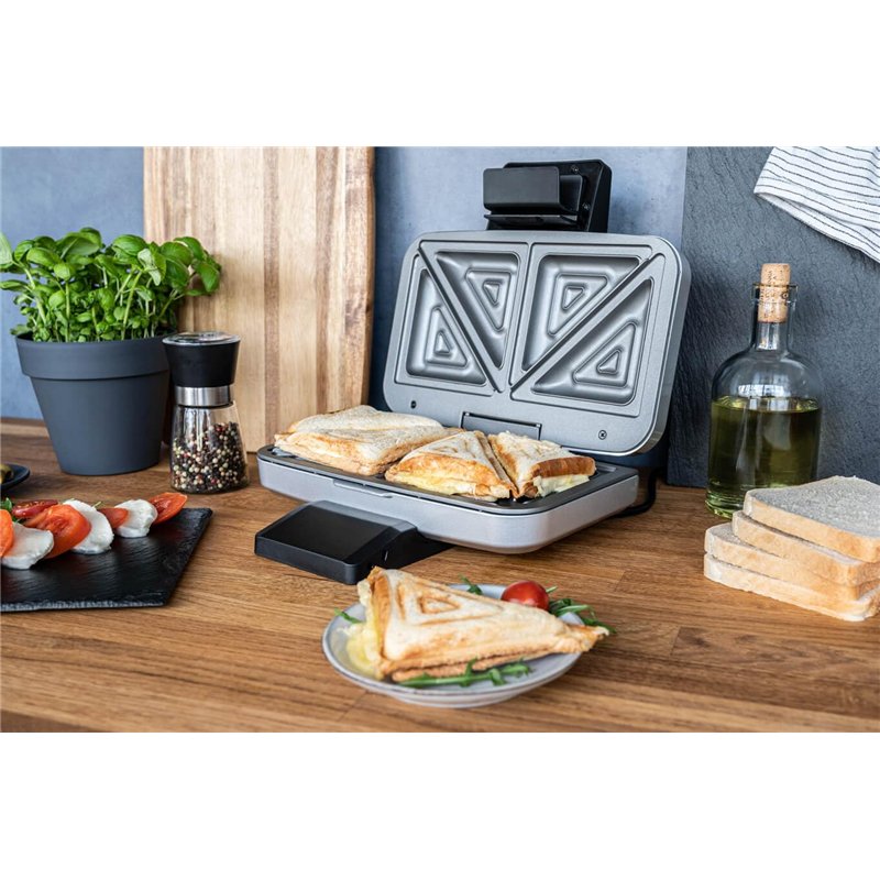Image secondaire de Cloer 6259 Appareil à croque-monsieur pour 2 sandwichs divisés en diagonale, American Toasts, Remplissage XXL, 900W, finition en